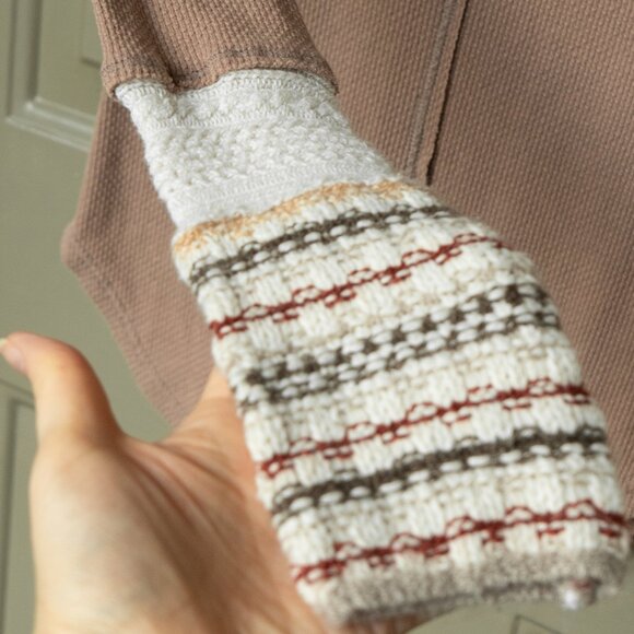 Free people Thermal Henley Knit Cuff Ski Lodge Bella Swan Twilight Thermal boho - Picture 11 of 13